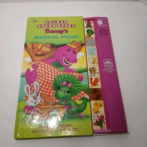 Barney's Magical Picnic Golden Sound Story 1993 Vintage Talking Book Tested